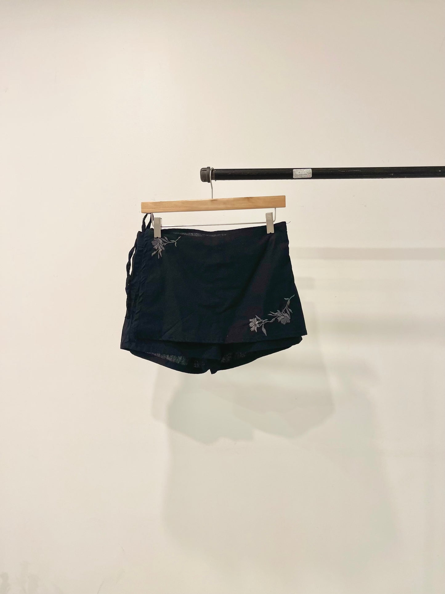 EDIE Embroidered wrap shorts
