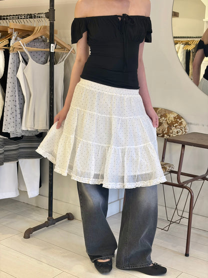 AIRY Polkadot tiered skirt