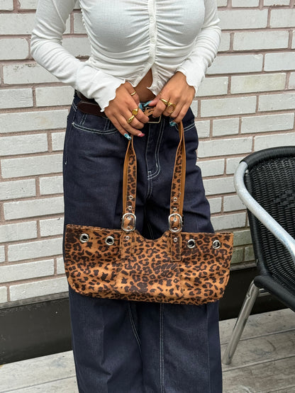 VELO Belted faux suede bag
