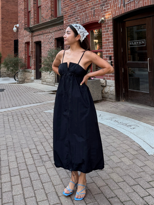 ELODIE Shirred maxi dress