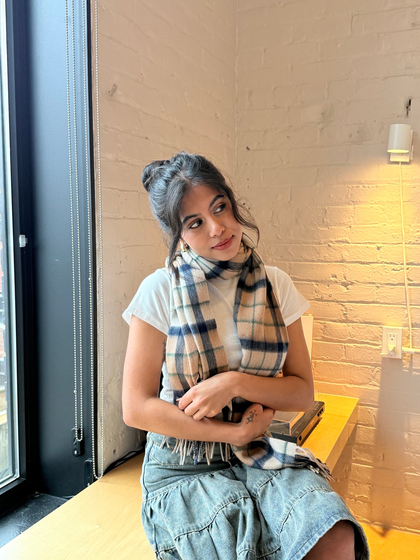 PART Plaid wool scarf