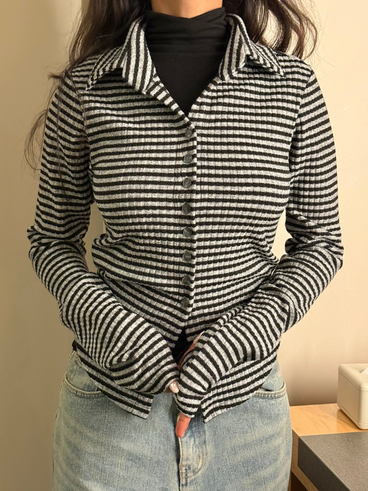 RAE Stripe knit shirt