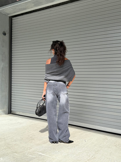 STONE Acid washed baggy jeans