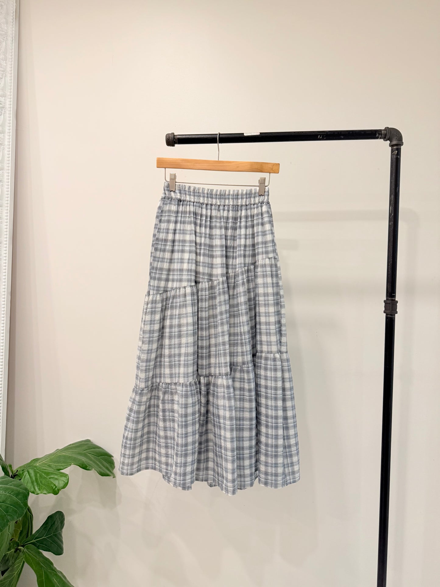 RHEENA Plaid maxi skirt
