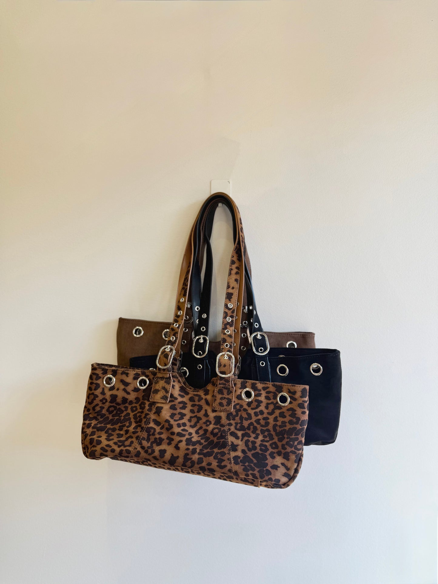 VELO Belted faux suede bag