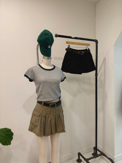 ZELLA Pleated mini cargo skirt