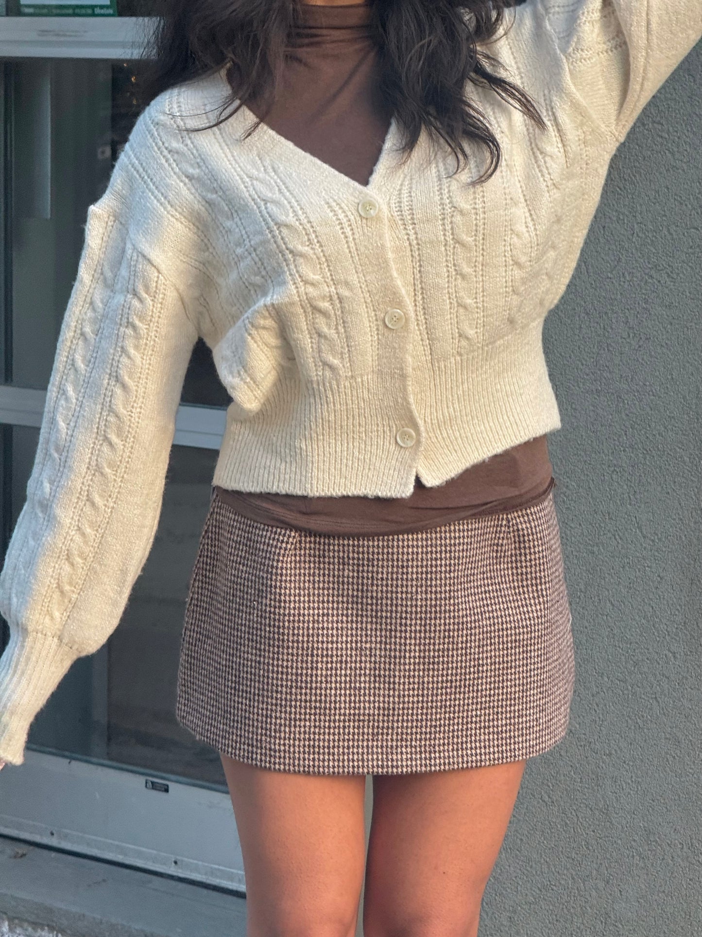 JEN Houndstooth micro mini skirt