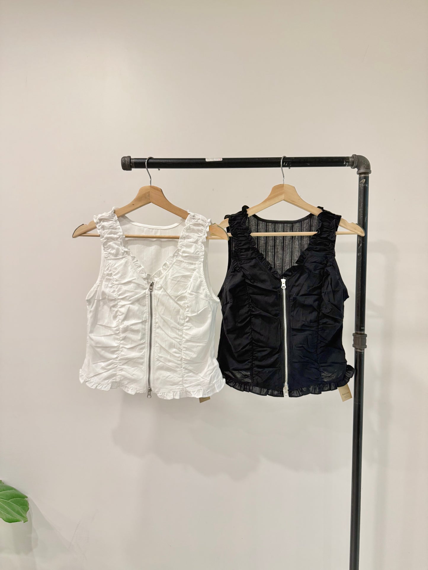PLEN Ruched zip-up top