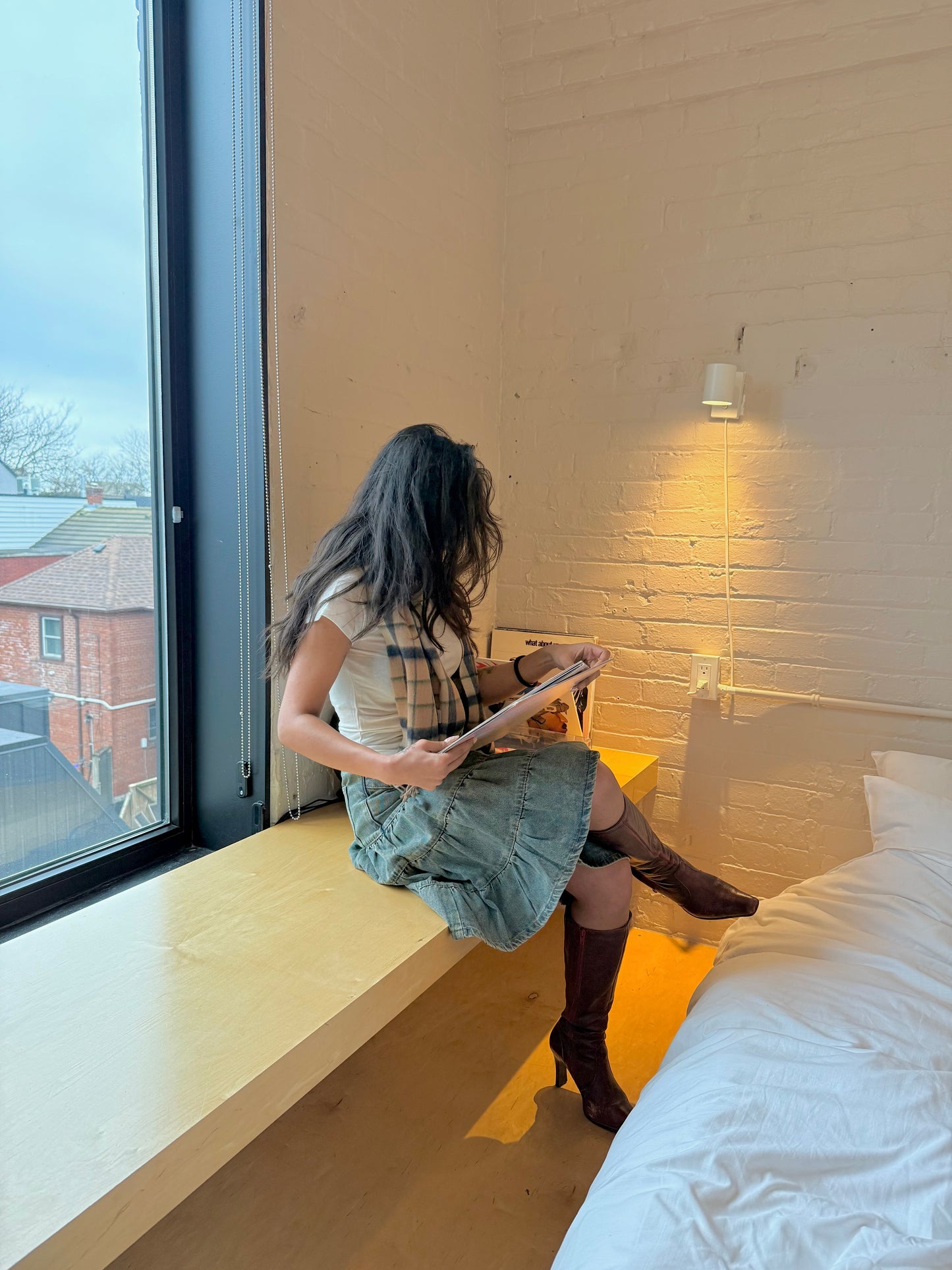 CESS Tiered denim midi skirt