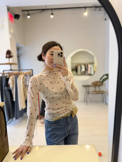 LIREN Floral mesh top