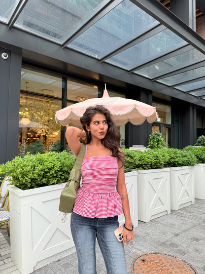 POP Gingham peplum top
