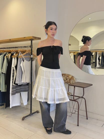 AIRY Polkadot tiered skirt