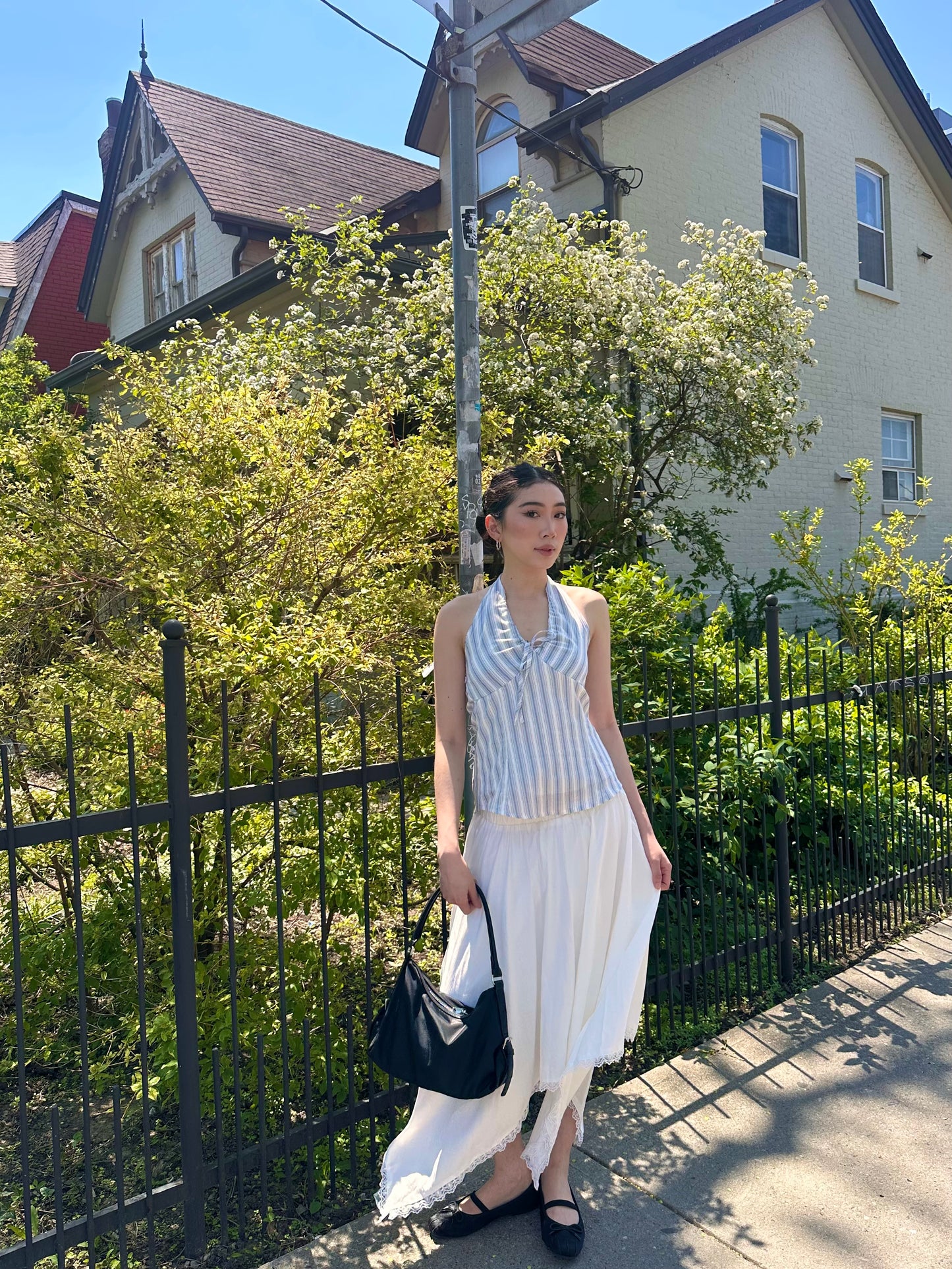 LUCY Striped halter blouse