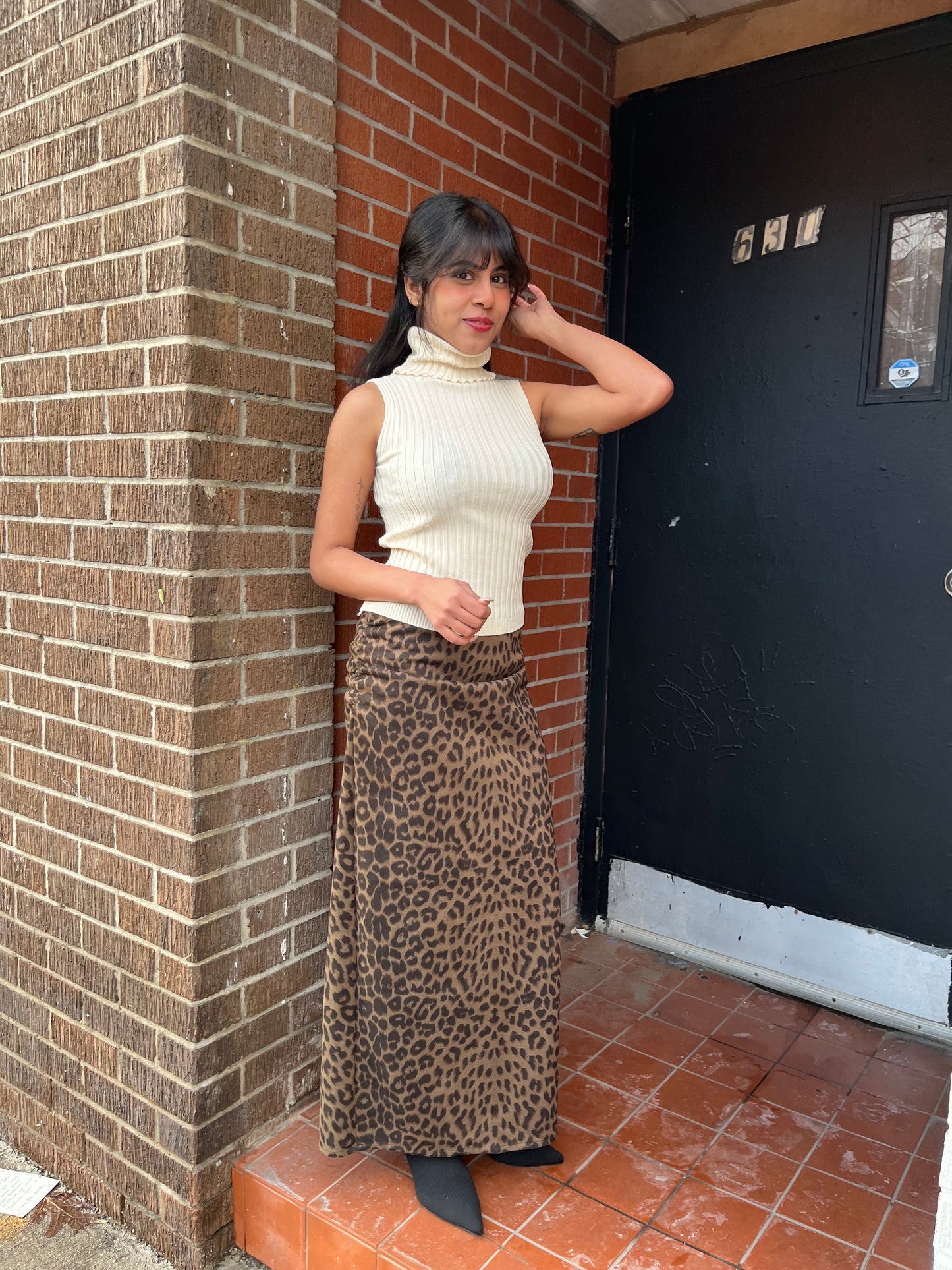 EXIT Cheetah print maxi skirt