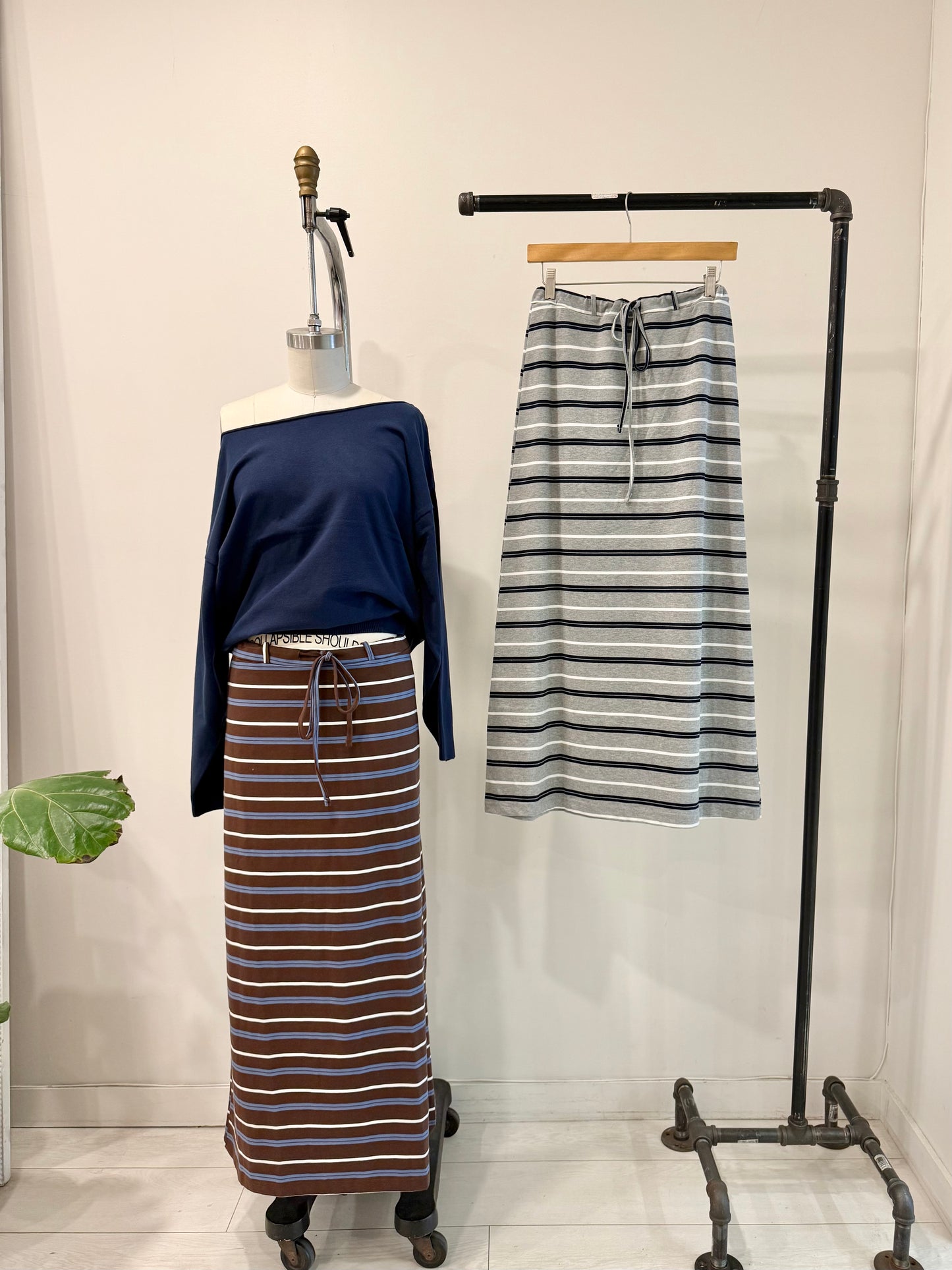BEKEN Stripe maxi skirt
