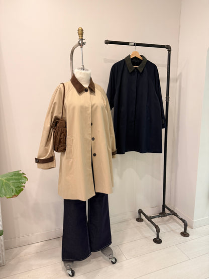 BEADA Corduroy collar trench coat