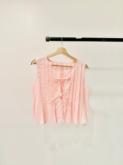 REESE Pleated linen top