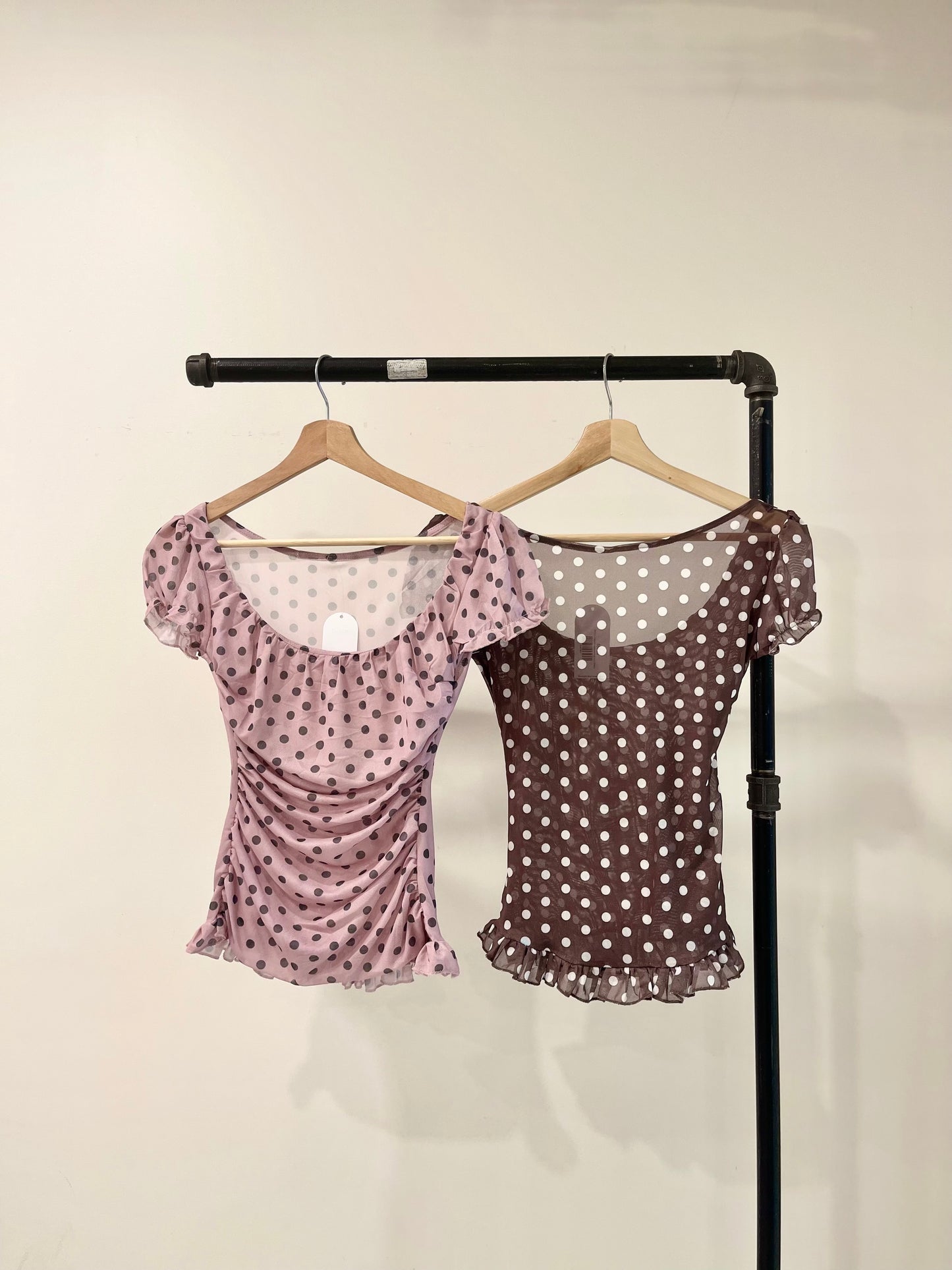 PIPER Polkadot square-neck top