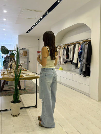 DORA Ripped wide-leg jeans