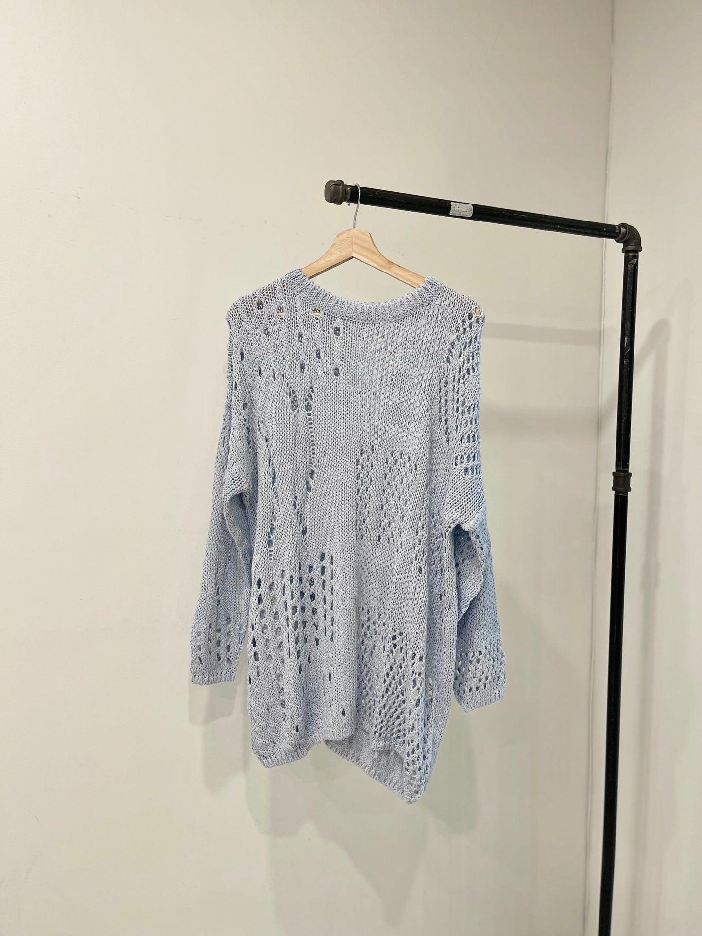 KIT Distressed open-knit pullover