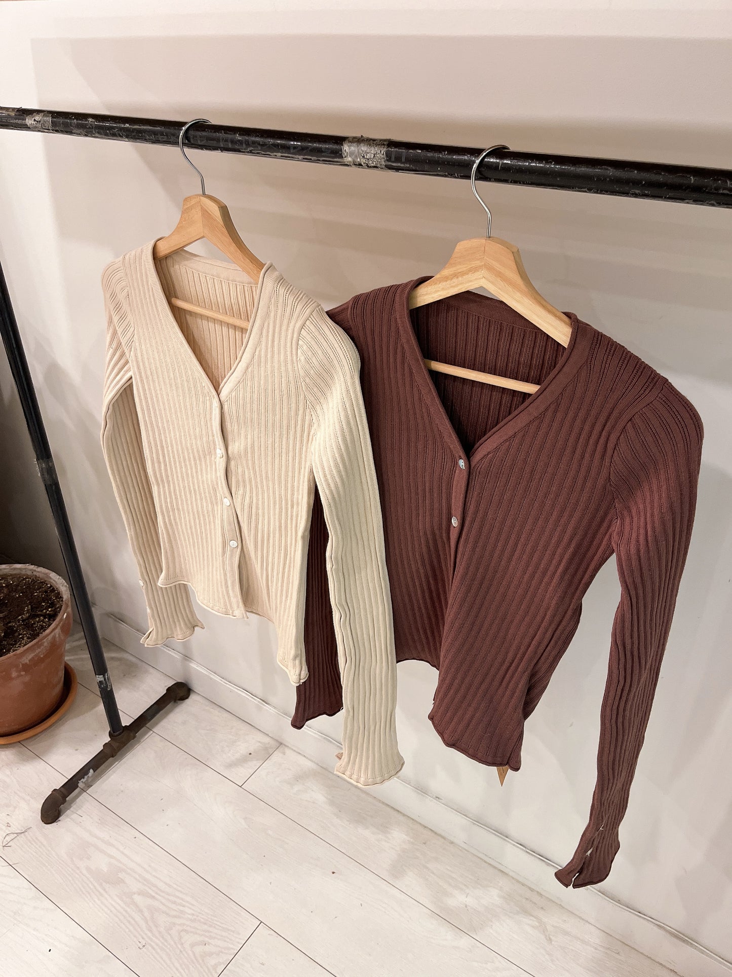 PERRIO Ribbed cardigan