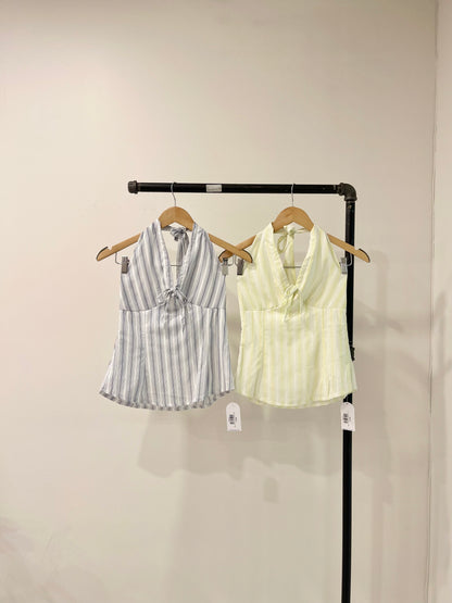 LUCY Striped halter blouse