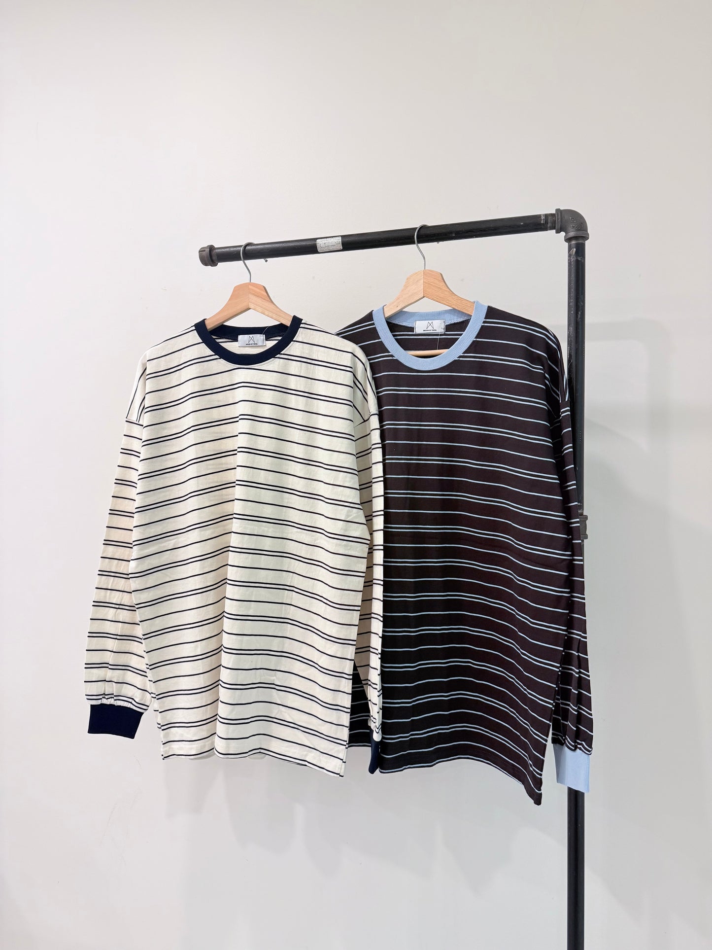 DOWN Striped long sleeve tee