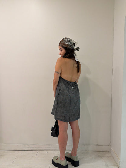 POPPY Gingham halter mini dress