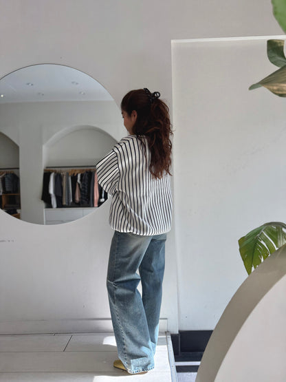 TIA Horizontal stripe rugby shirt