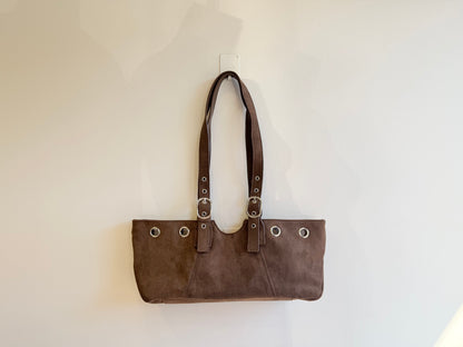 VELO Belted faux suede bag