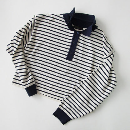 GORI Collared stripe knit