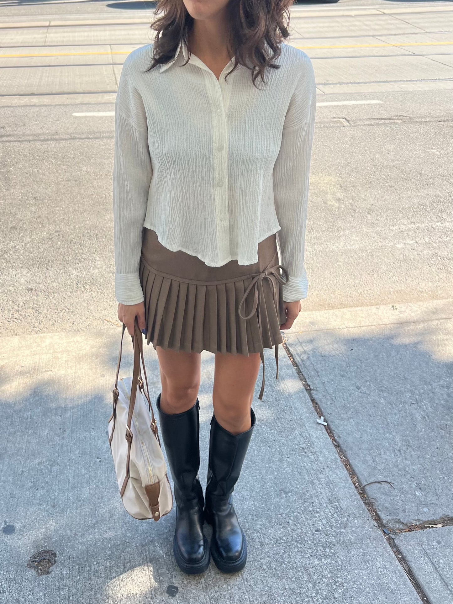 JENNA Pleated mini skirt