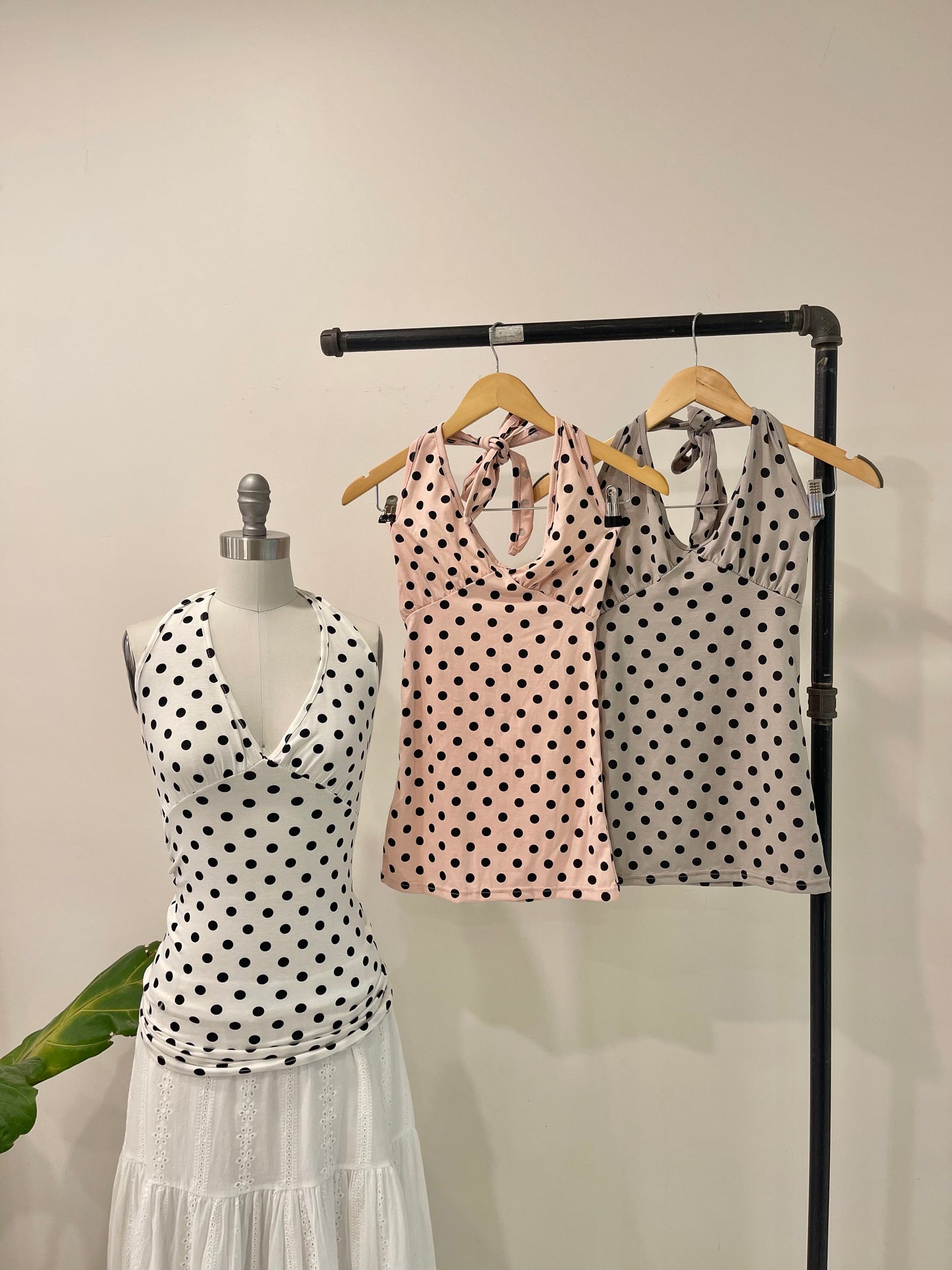 MILA Polkadot halter top