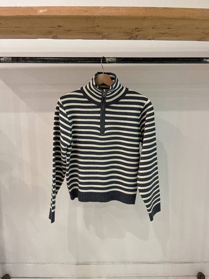 PETAN Stripe half-zip sweater