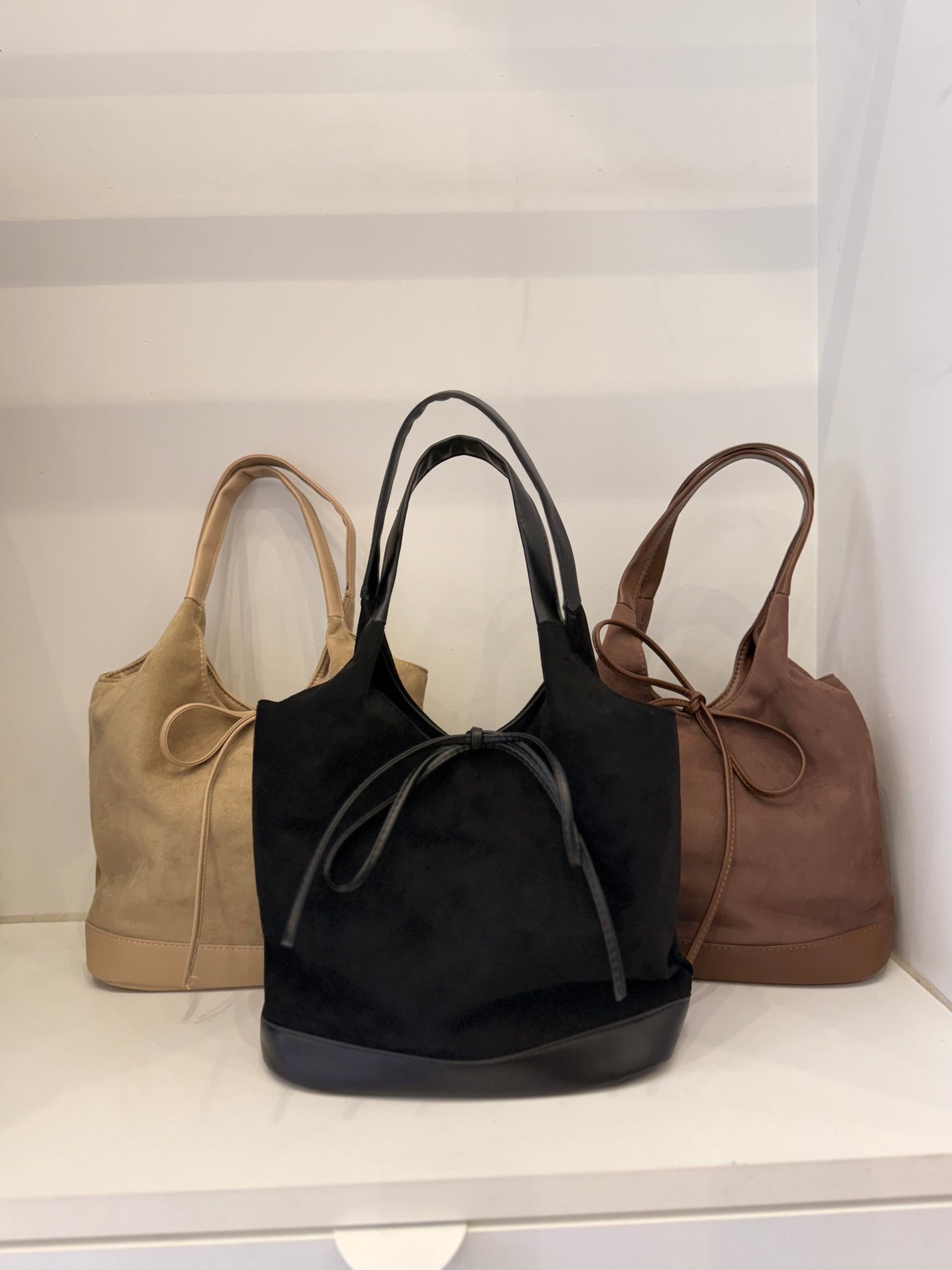 MILE Faux suede bow bag