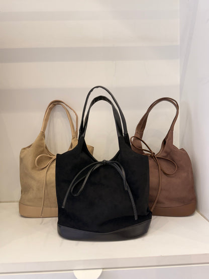 MILE Faux suede bow bag
