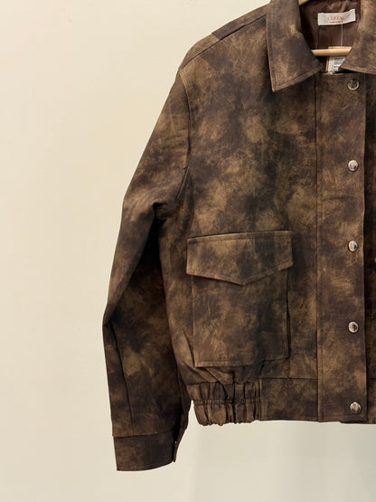 SHOW Washed faux leather bomber