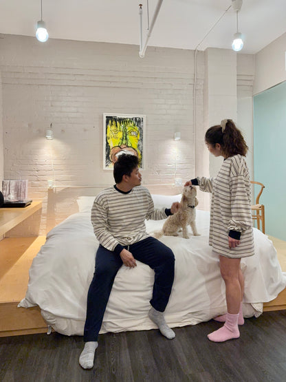 DOWN Striped long sleeve tee