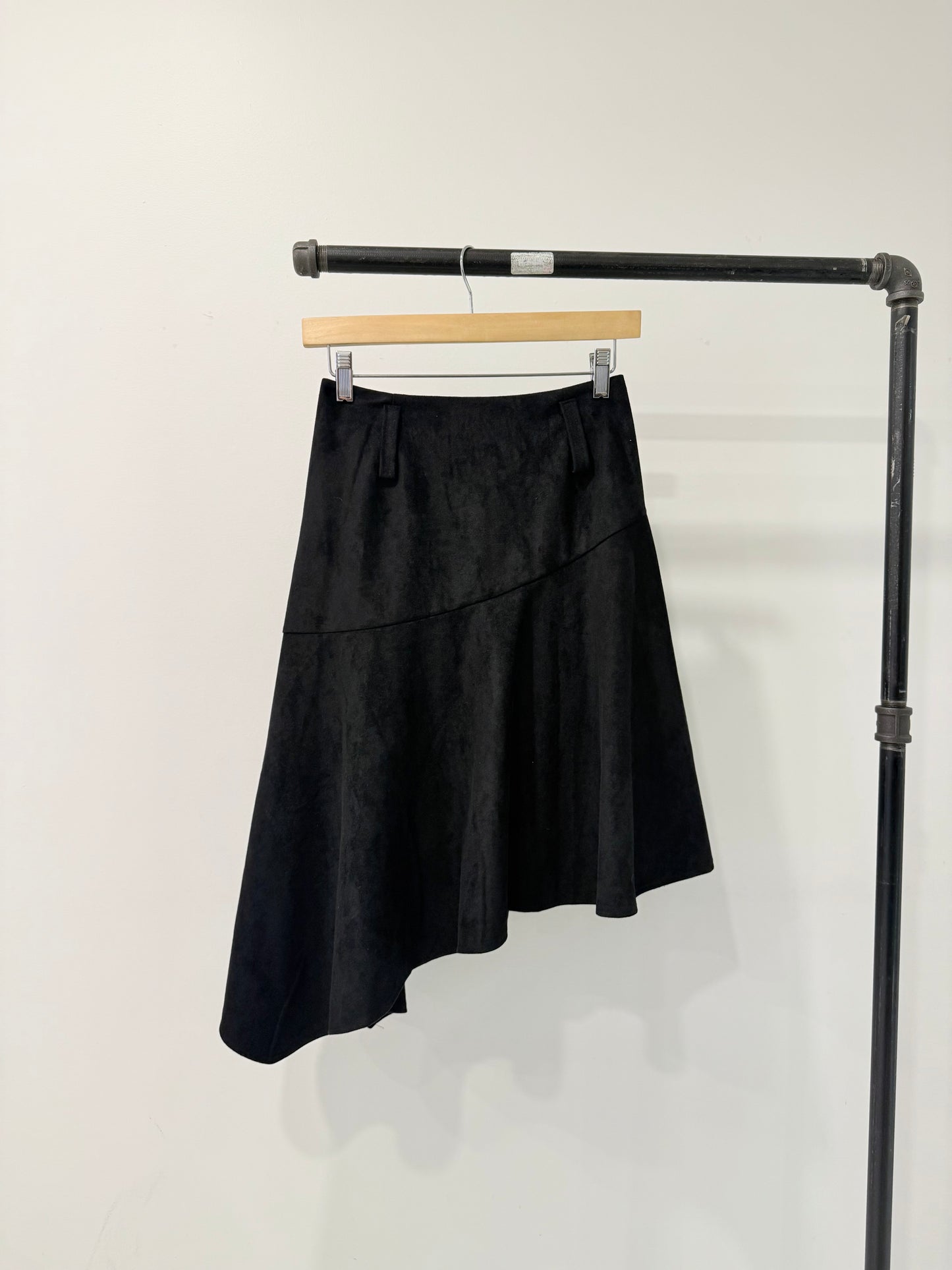 MICA Asymmetric suede skirt