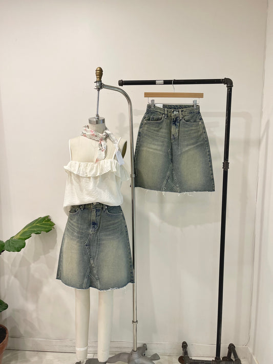 MANE Denim midi skirt