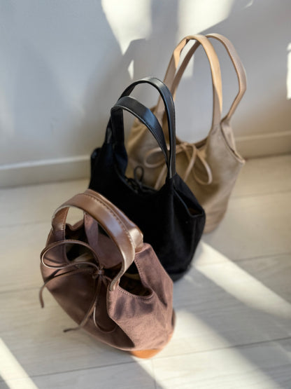 MILE Faux suede bow bag