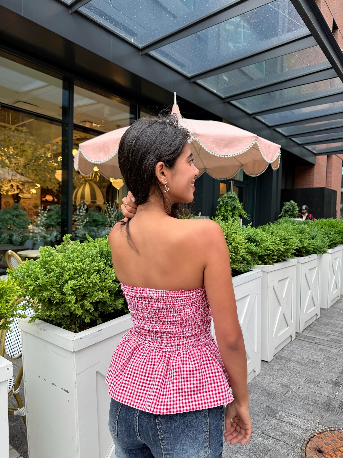 POP Gingham peplum top