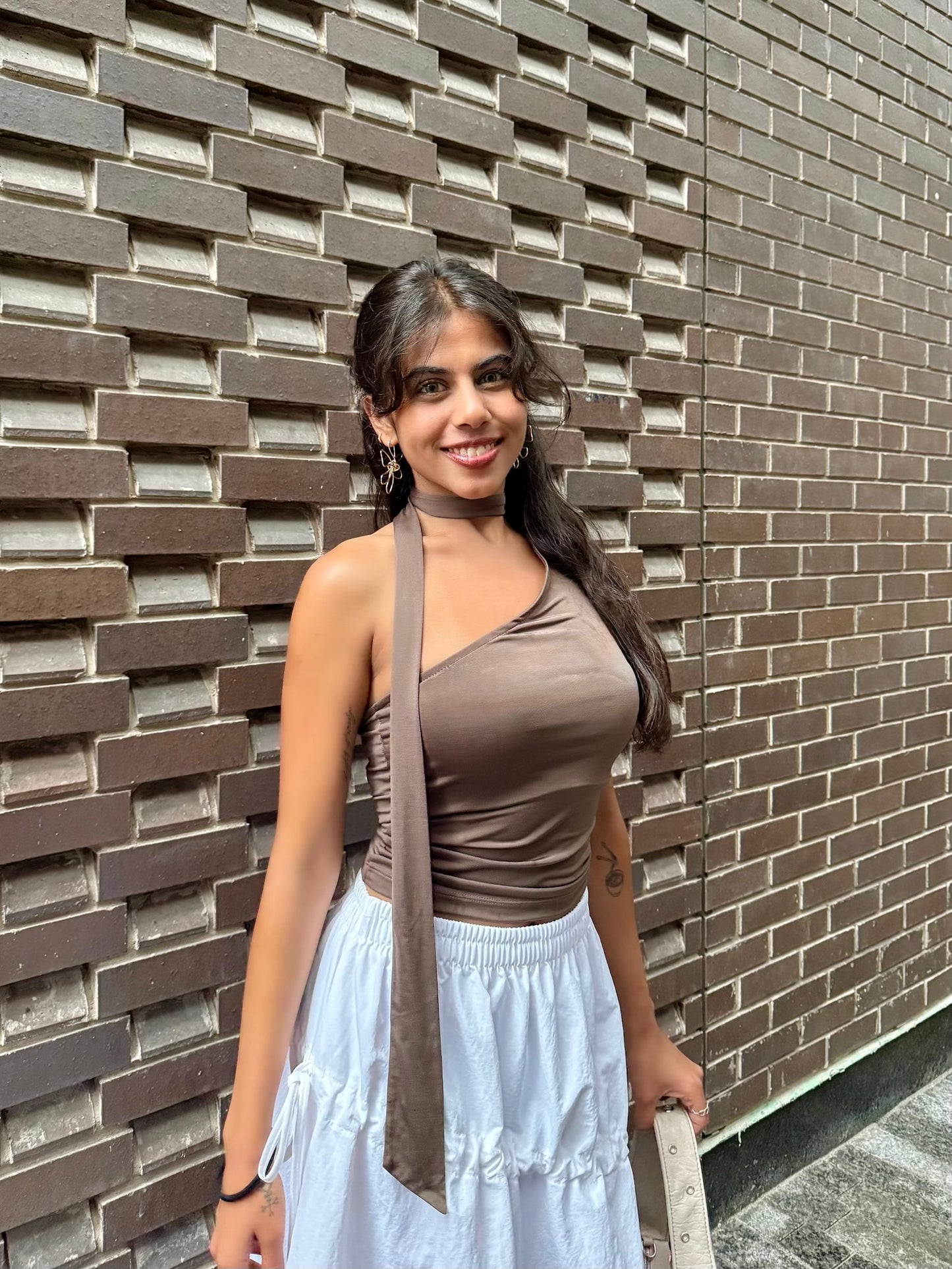 ZAMO One shoulder choker top