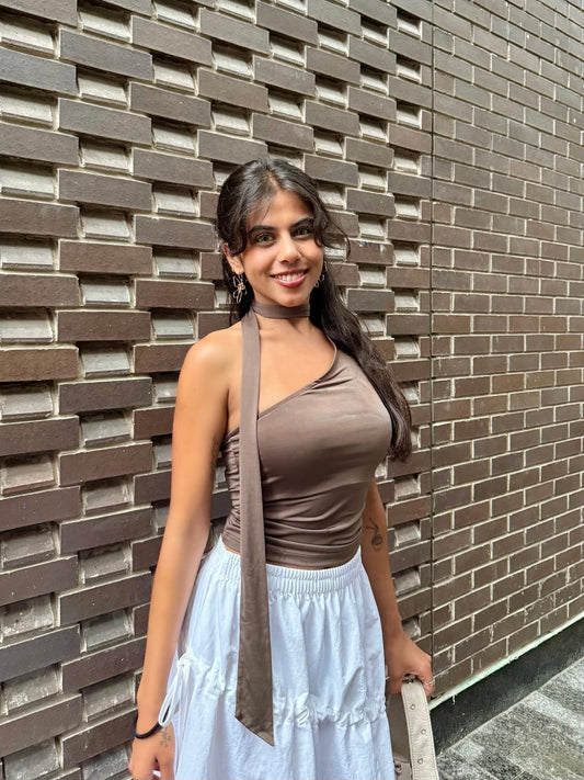 ZAMO One shoulder choker top
