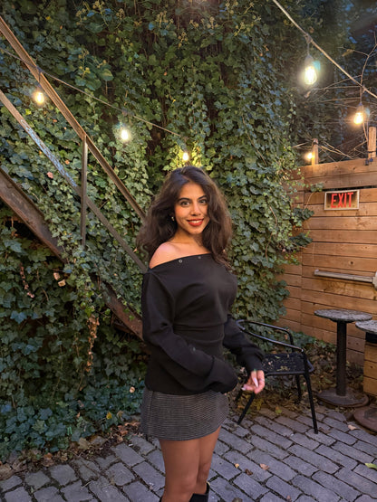 YO Snap button off shoulder top