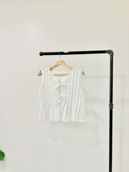 REESE Pleated linen top