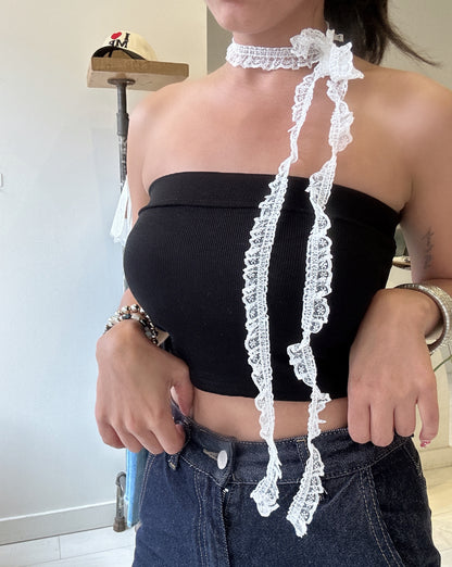 KATHY Lacy tie choker