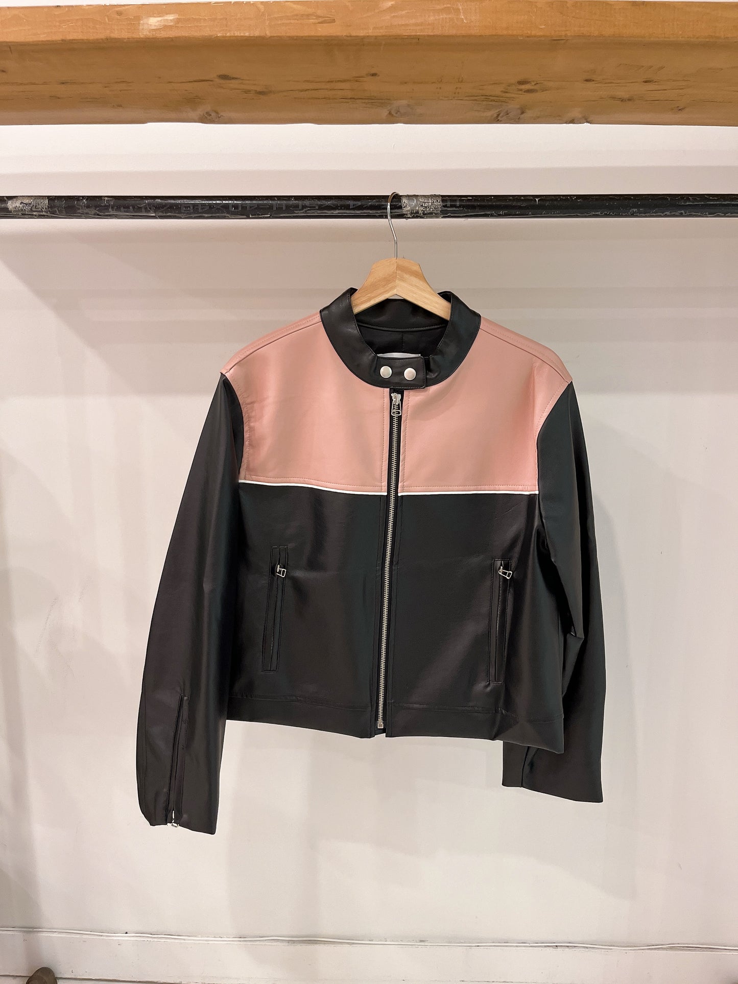 SHUT Faux leather biker jacket