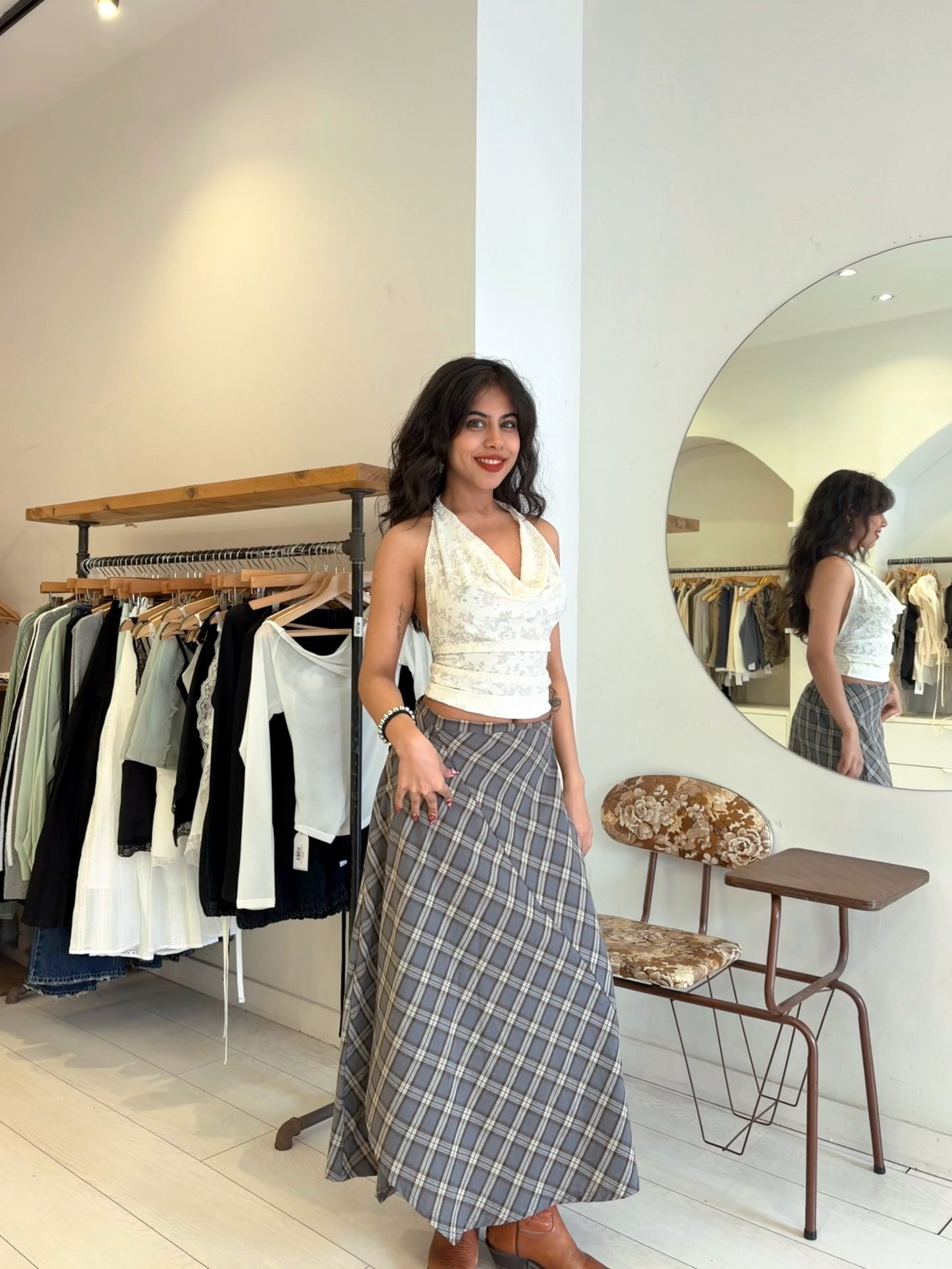 BLAIR Plaid maxi skirt