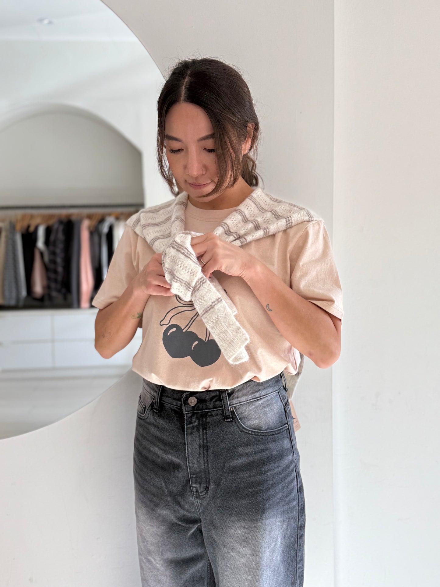 THIS Faux cardigan scarf